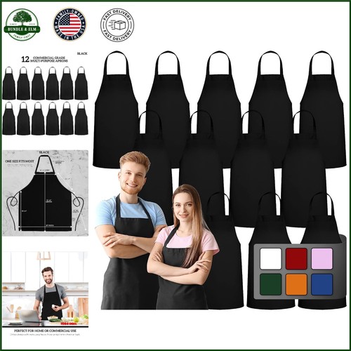 Unisex black kitchen aprons - unisex,